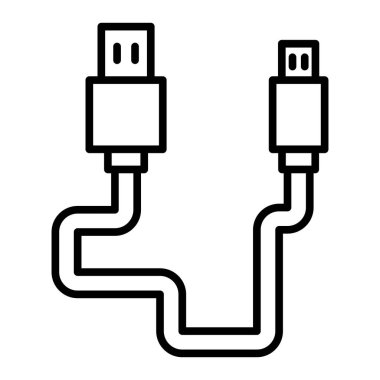 usb kablo simgesi vektör illüstrasyonu