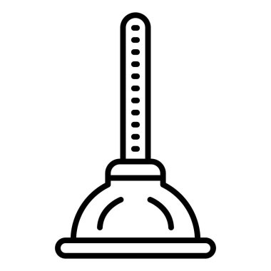 cleaning plunger icon. outline mop vector illustration. isolated contour effect
