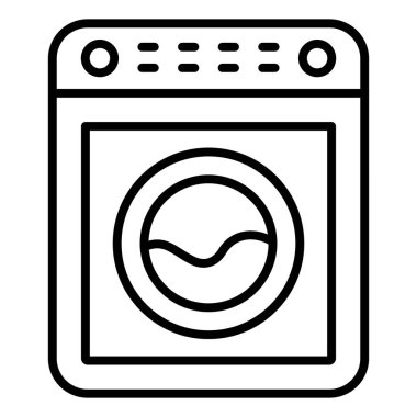 çamaşır makinesi simgesi, vektör illüstrasyonu