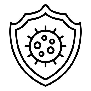 Virüs koruma simgesi vektör illüstrasyonu