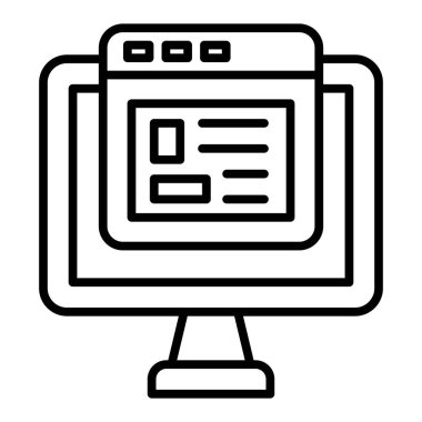 bilgisayar vektörü ince çizgi simgesi