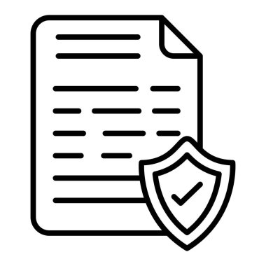 document icon. outline illustration of security vector icons for web