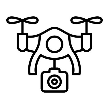 drone vector icon. outline flat illustration symbol for web site, mobile app, design.