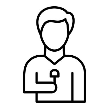 Web ve mobil uygulama tasarımınız için beyaz arkaplanda insan simgesi vektörü izole edildi, kişi logosu kavramı