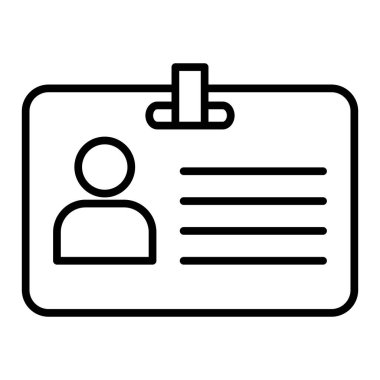 Kimlik kartı simgesi, vektör illüstrasyonu