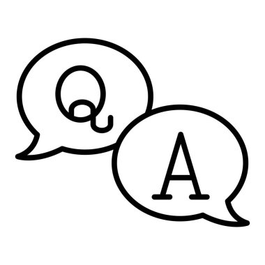 question mark icon. outline illustration of alphabet vector icons for web