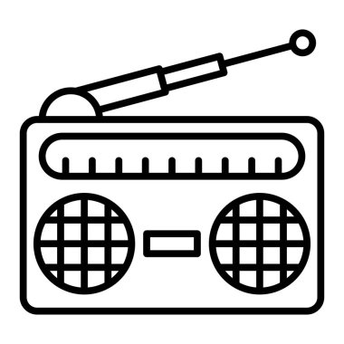 radio icon. outline illustration of music vector icons for web