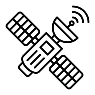 satellite dish icon. outline illustration of radio vector icons for web