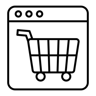 shopping cart icon. outline illustration of black friday vector icons for web