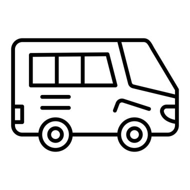 car transport icon. outline bus transportation vector illustration. isolated on white background