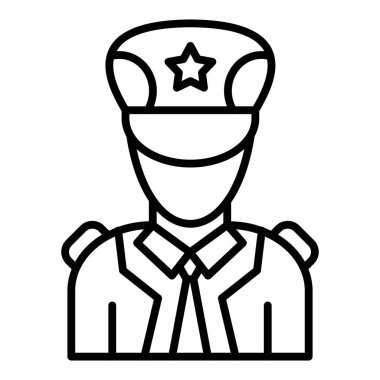 Polis memuru ikon vektör illüstrasyonu