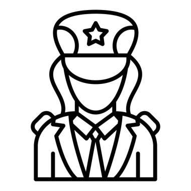 Polis memuru ikon vektör illüstrasyonu