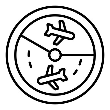 çizgi uçak simgesi beyaz arkaplanda izole edildi. vektör illüstrasyonu