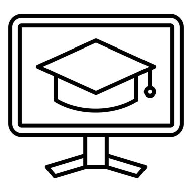 Mezuniyet. Web simgesi basit illüstrasyon