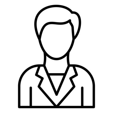 Adam avatar ikonu. Ana hatlarıyla erkek vektör illüstrasyonu. izole edilmiş sembol.