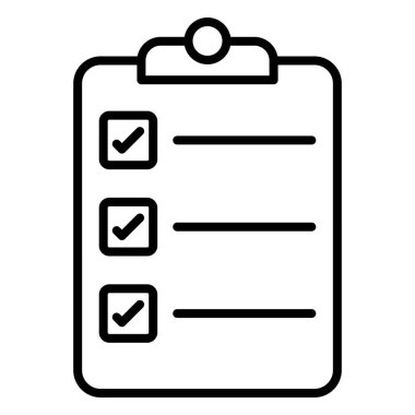 Kontrol listesi simgesi. Web için basit pano vektör simgeleri çizimi