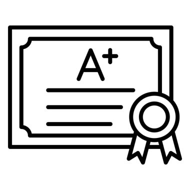 Sertifika. Web simgesi basit illüstrasyon