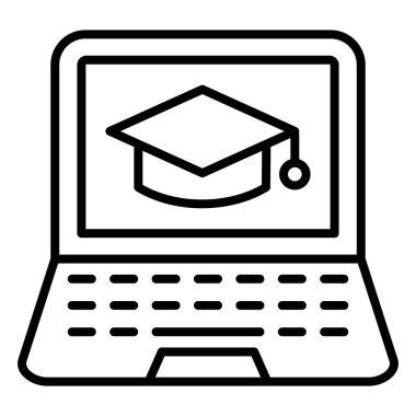 Mezuniyet. Web simgesi basit illüstrasyon