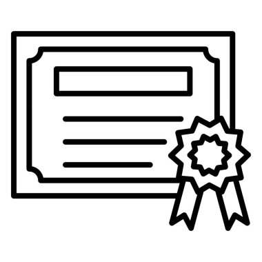 Sertifika. Web simgesi basit illüstrasyon