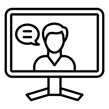 Sunum. Web simgesi basit illüstrasyon