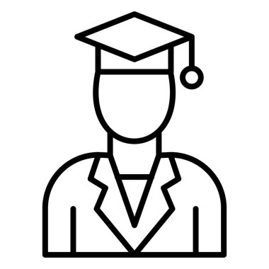 Mezun. Web simgesi basit illüstrasyon