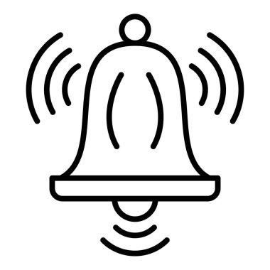 Web ve mobil uygulama tasarımınız için beyaz arkaplanda izole edilmiş çan simgesi vektörü, çalar saat logosu konsepti