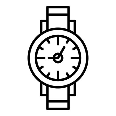 wristwatch icon in outline style isolated on white background. time symbol