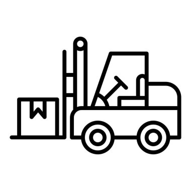 forklift truck icon. outline delivery service vector illustration symbol design.