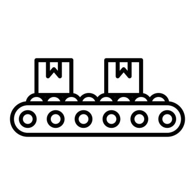 conveyor belt icon. outline illustration of warehouse truck vector icons for web