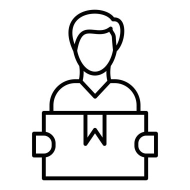 Kutu vektör illüstrasyon tasarımlı teslimatçı