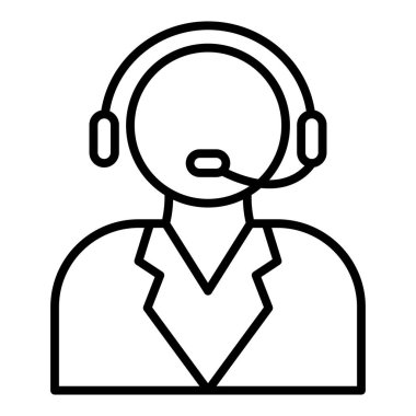 Çağrı Merkezi operatörü simge vektör çizim