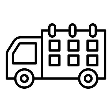 delivery truck icon. outline car vehicle vector illustration symbol. isolated on white background