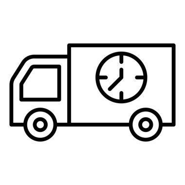 delivery truck icon. outline illustration of cargo van vector line icons for web