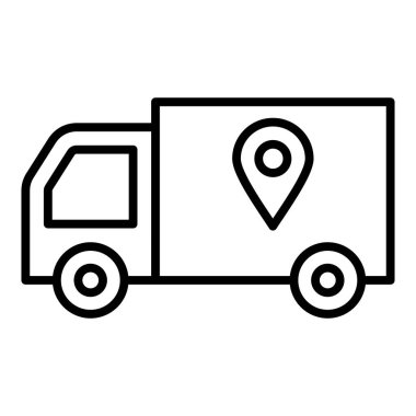 delivery truck icon. outline illustration of cargo van vector icons for web