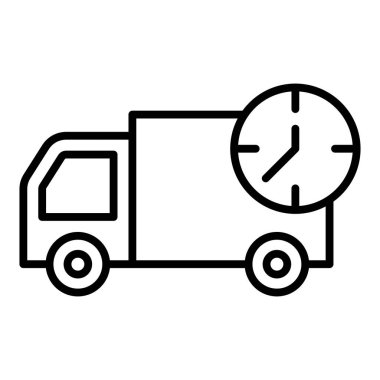 dağıtım kamyonu ikonu vektör çizimi