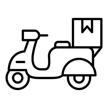 delivery truck icon. outline scooter vector illustration symbol for web design isolated on white background