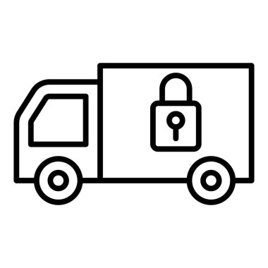 dağıtım kamyonu ikonu vektör çizimi tasarımı