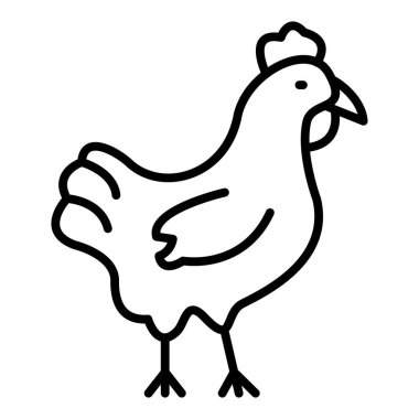 chicken icon. outline illustration of hen vector symbol stock market web