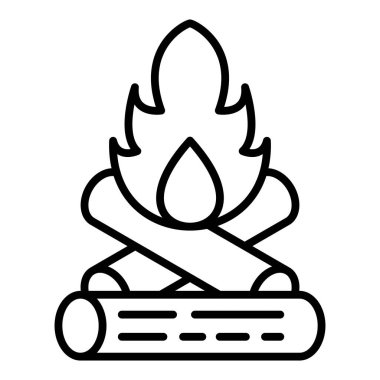 şenlik ateşi ikonu vektör illüstrasyonu