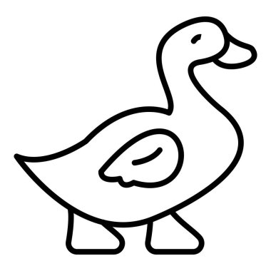 duck icon. outline illustration of chicken vector icons for web