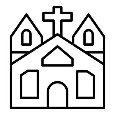 Kiliseye. Web simgesi vektör illüstrasyonu
