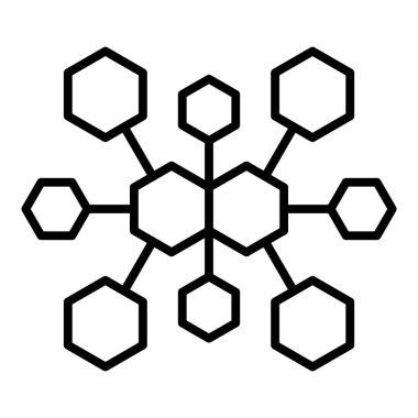 molecule icon. outline illustration of honeycomb vector icons for web
