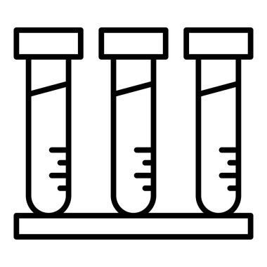 Test tüpü simgesi. Beyaz arkaplanda izole edilmiş web tasarımı için laboratuvar şişe vektör simgelerinin tasviri