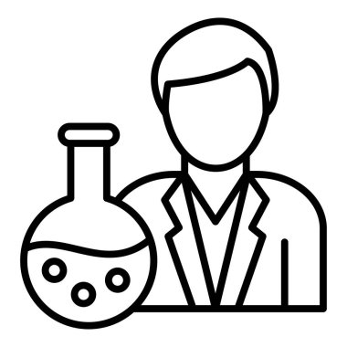 Bilim adamı. Web simgesi basit illüstrasyon