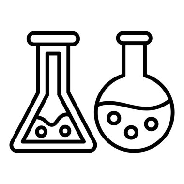 Test tüpü simgesi. Web için matara vektör simgelerinin özet çizimi