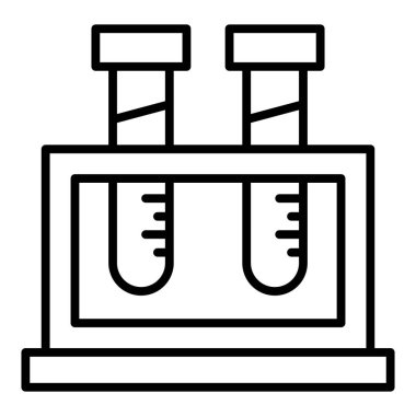 Test tüpü simgesi. Web için matara vektör simgelerinin özet çizimi