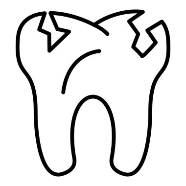 tooth icon. outline illustration of dental vector icons for web
