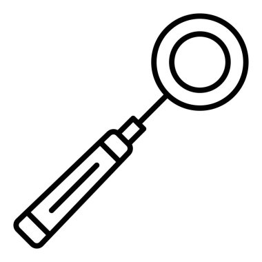 magnifying glass icon. outline medical search vector sign. isolated contour symbol