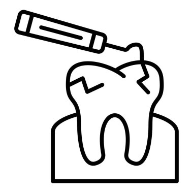 tooth icon vector. outline dentist sign. isolated contour symbol illustration