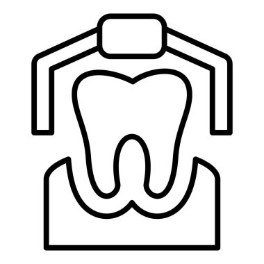 dental care icon. outline tooth implant vector illustration symbol design.